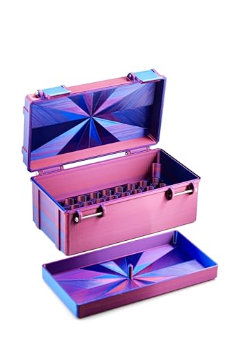 Vial Guard Storage Hard Case for 3ml, 5ml, 10ml, 30ml Vials, Secure Holder Multiple Sizes (Metalic, 50x3ml + Tray) - size: 50x3ml + Tray