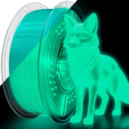PLA+ 3D Printer Filament, Glow in The Dark Filament 1.75mm, Long-Lasting Glow & High-Brightness, Luminous Bright 3D Printing Filament for Most 3D Printer - 1kg Spool(Glow Blue Green) - color: Bluegreen