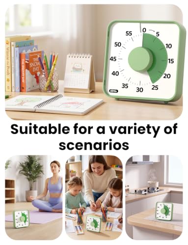 LIORQUE 6-Inch Large Visual Timer Mechanical, 60-Minute Classroom Timer
