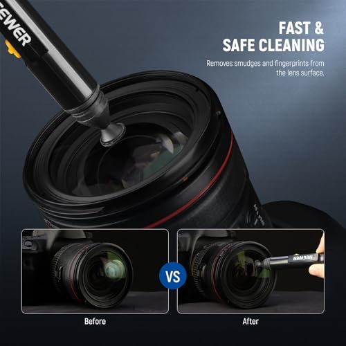 NEEWER 12 in 1 Camera Lens Cleaning Kit for Electronics, Phones, Tablets, 1x Lens Brush Pen + 1x Air Blower + 1x Cleaner Spray + 3X 24mm Full Frame Sensor Swab + 6X Cleaning Cloth, HM-49
