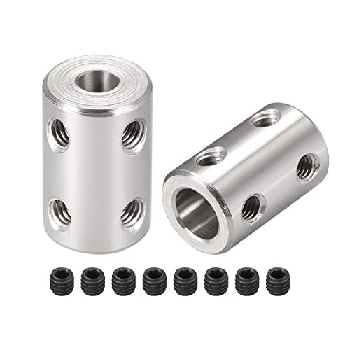 uxcell 5mm to 8mm Bore Rigid Coupling Set Screw L22XD14 Stainless Steel,Shaft Coupler Connector for 3D Printers, Motor Accessories,2pcs - color: Silver Tone, size: 5mm to 8mm