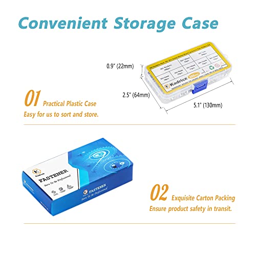 Kadrick 304 Stainless Steel Screws,300 Pcs M4 Screw Assortment Button Head Socket Cap,M4x6mm,8mm,10mm,12mm,16mm,20mm Metric Bolts Nuts Washers Kit with 1 Hex Allen Wrenche - size: M4 300Pcs Button Head