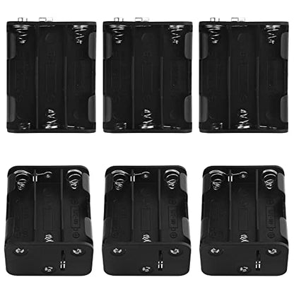WMYCONGCONG 5 Pack 6 x 1.5V AA Battery Holder with I Type Wired Battery Clip Standard Snap Connector (6AA) for Arduino RC LED Strips