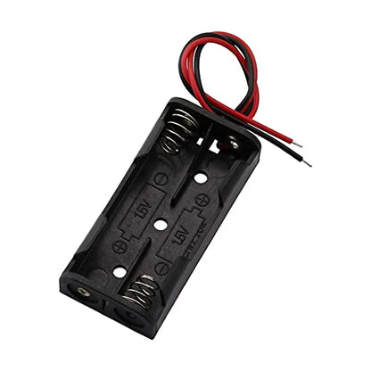 6 Pieces 2 Slots x 1.5V AAA Battery Case Holder Battery Spring Clip Storage Box with 6 inches Wire Leads - size: 6 x 2 Slots AAA without Switch