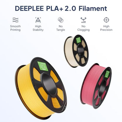 PLA+ 2.0 Filament 1.75mm 3D Printer Filament, 2KG Black/2KG White - color: 2kg*black 2kg*white