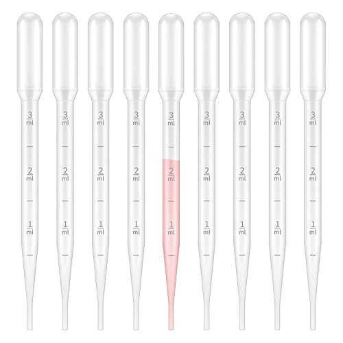 G2PLUS 200PCS 3ml Disposable Plastic Transfer Pipettes, Calibrated Pipettes Dropper for Liquid, Science Laboratory, Essential Oils, Experiment, Make up Tool - size: 3ML