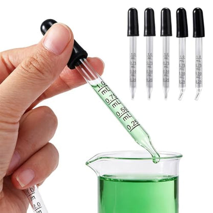 7Pcs Glass Scale Dropper Rubber Head Scale Pipette Dropper Essential Oil Bottle Straw Multi-purpose Droppers for School Home - size: Straight