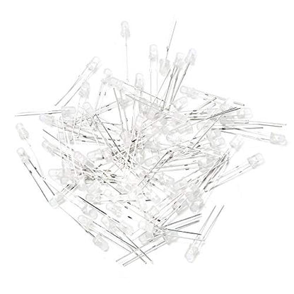 CHANZON 100 pcs 3mm Blue Diffused LED Diode Lights (DC 3V 20mA) - color: E) White-blue (100pcs)