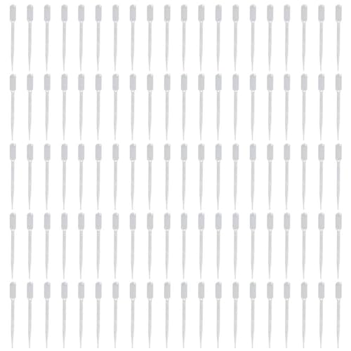 100Pcs Transfer Graduated Pipettes, Clear 2ml Liquid Dropper, Eye Dropper Set, Plastic Dropping Pipettes for Essential Oils, Science and Lab