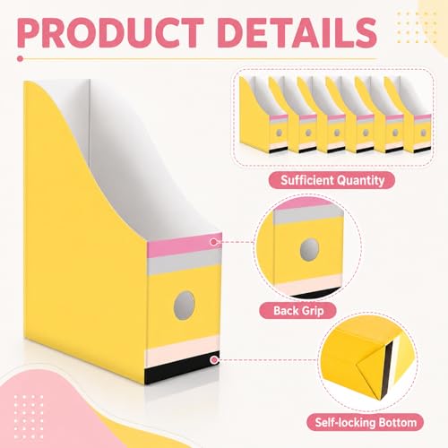 20 Pack Pencil Book Bins for Classroom Cardboard Magazine File Holders - style: Pencil