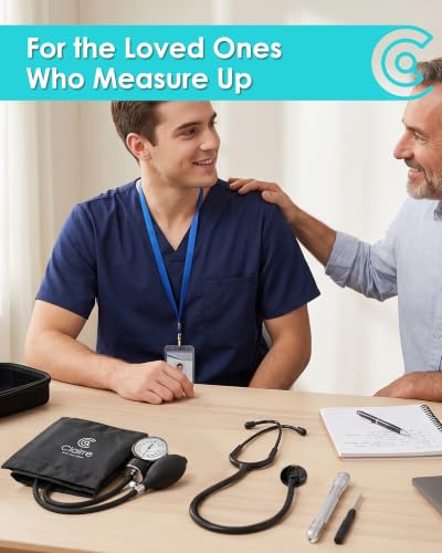 Single Head Stethoscope & Manual Blood Pressure Cuff Set for Nurses - color: Black, style: With Premium Stethoscope Kit