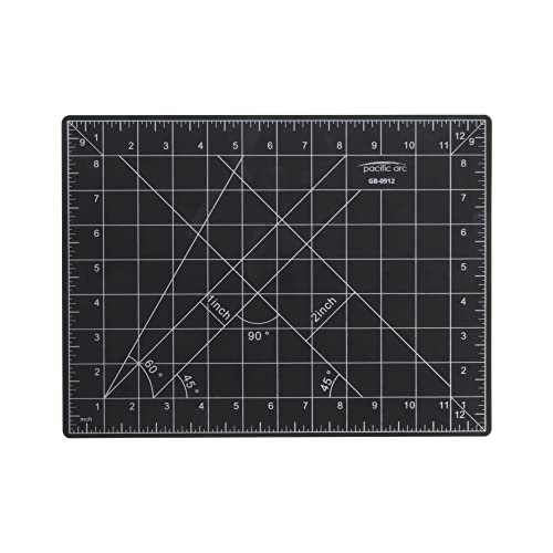 Pacific Arc Double Sided Self Healing Cutting Mat - Thick and Durable Vinyl Rotary Cutting Mat for Sewing & Scrapbook Paper Cutting Mat (09"x 12") - size: 12"L x 0.2"W
