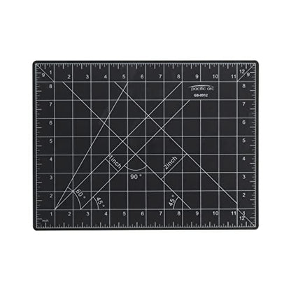Pacific Arc Double Sided Self Healing Cutting Mat - Thick and Durable Vinyl Rotary Cutting Mat for Sewing & Scrapbook Paper Cutting Mat (09"x 12") - size: 12"L x 0.2"W