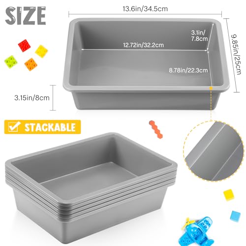 Hoteam 10 Pack Flat Bins Paper Trays,Gray,13.78 X 9.84 X 3.15 Inch - color: Gray, size: 13.78 x 9.84 x 3.15 Inch