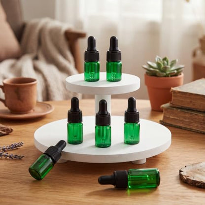 Didaey 100 Pcs Mini Glass Oil Dropper Bottle, 2 ml, Natural Green - color: Natural Green, size: 2 ml
