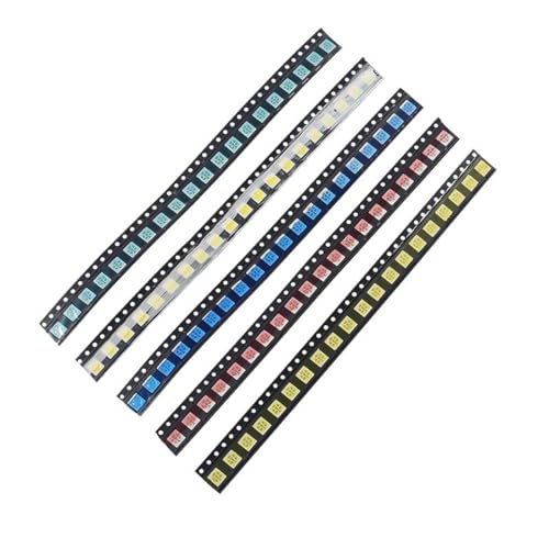 5050 SMD LED Kit 100pcs 5 Colors SMD LED Diode Lights Kit Super Bright Lighting Bulb Lamps,Electronics Components Light,Emitting Diodes (Mini Chip 0.2 x 0.2 inch) - style: 5050