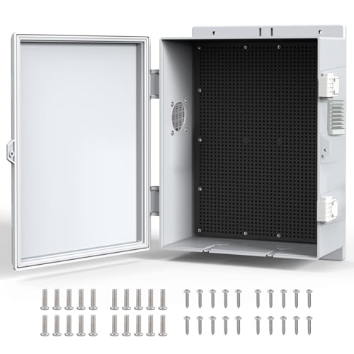 Electrical Box Plastic, Outdoor Electrical Junction Box IP65 Waterproof ABS Enclosure Project Box with Internal Mounting Panel Hinged Lid - size: 15.7"x11"x4.1"
