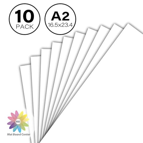 Mat Board Center 16.5x23.4 Backing Boards, White Backboards for A2 Frames - size: 16.5x23.4 (A2)