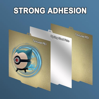 280x280mm Dual-Textured PEI Build Plate for QIDI Q2, Double-Sided Textured PEI Spring Steel Sheet Heat Bed with Strong Adhesion & Easy Part Removal - size: 280x280mm