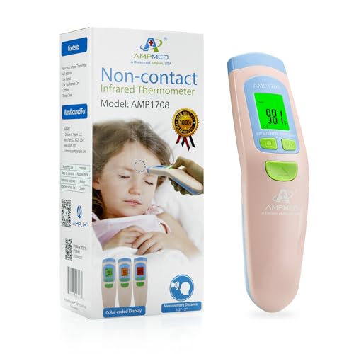 Medical Grade Non-Contact Forehead Thermometer, Pink - color: Pink