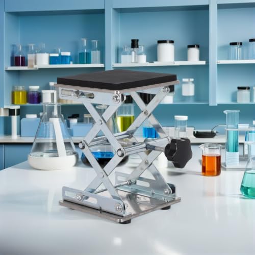 Laboratory Scissor Lift - 6 Inch Stainless Steel Jack Platform Height Adjustable 70-260mm - Expandable Lab Jack for Scientific Research Home Experiments and Educational Settings