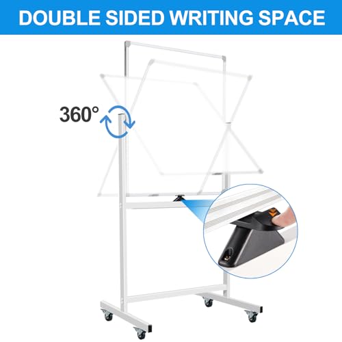 Double-Sided White Board with Stand, 40 X 28 Inch Dry Erase Board - size: 28"W x 40"H