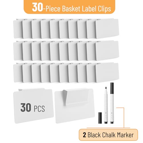Mr. Pen- Basket Labels Clip On Set - color: White, size: 32 pcs