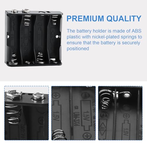 4 x AA Battery Holder with Standard snap Connector, Part # BH341 (2 Pack) - size: 2 PACK