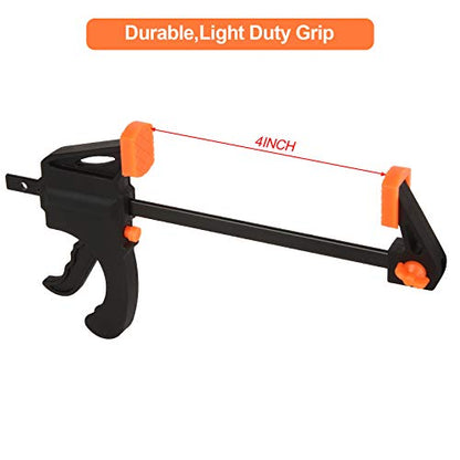 4 Inch Bar Clamps for Woodworking, 8 Pack Quick Grip Clamps Trigger Clamp One Handed Ratchet Clamp, Mini Small Bar Clamp for Craft