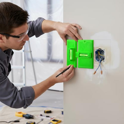 Labor Saving Devices for Old Work Box, Outlet Template,1 Pack,Green - color: Green