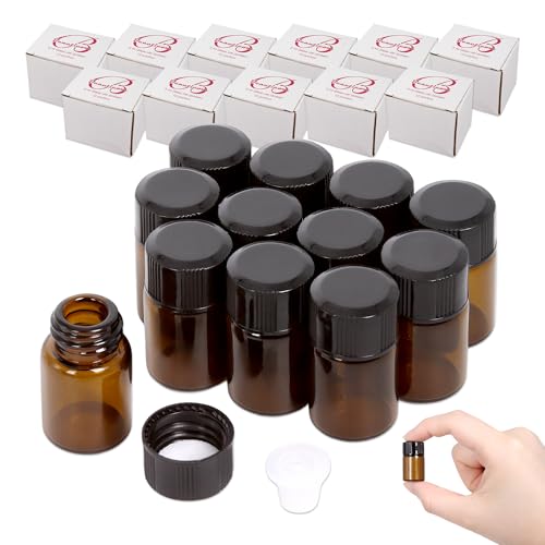 Beauticom 2ML Amber Glass Vial 360 Pieces with Orifice Reducer - color: Amber, size: 360 Bottles