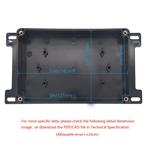 Junction Box, Zulkit Project Box Waterproof Dustproof IP65 ABS Universal Electrical Boxes Enclosure with Fixed Ear Black 5.91 x 3.94 x 1.73 inch (150 x 100 x 44 mm)(Pack of 1) - size: 5.91" x 3.94" x 1.73"(Pack of 1)