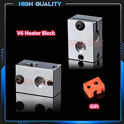 Upgrade V6 Hotend 12V 40W Kit,Remote Bowen Print J-Head Hotend Titanium Alloy HeatBreak Cooling Fan Bracket for 3D Printers V6 Hotend,Titan,Dual Driver Extruder.(12V Brass Nozzle Kit) - color: V6 Hotend-12V Kit