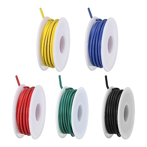 MECCANIXITY 16AWG Wire 16 Gauge Electrical Wire, PVC 1007 Stranded Wire Hook Up Wire Tinned Copper Wire 25m(82ft) 5 Colors for DIY and Wiring Applications - size: 16AWG,82ft