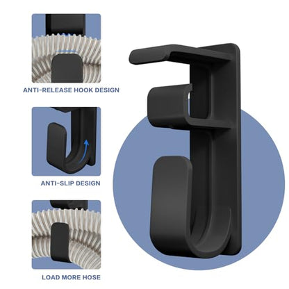 2PCS CPAP Hose Holder Hanger cpap Mask Hook & Tubing Holder for Bed with Anti-Skid Function Avoids Hose Tangle and 4 Removable Refill Strips（Damage-Free Hanging） cpap Machine Supplies - size: 2