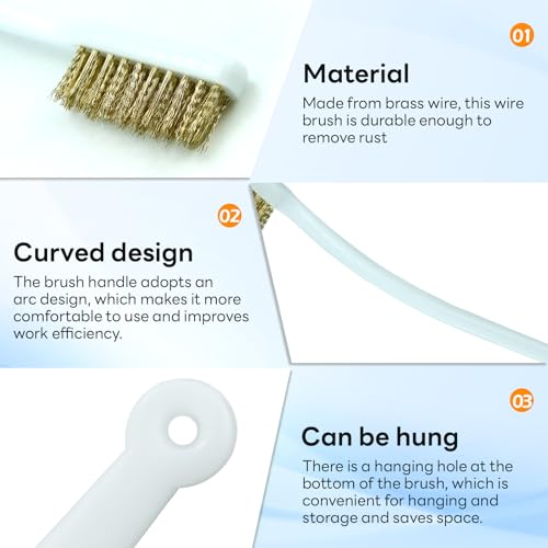 4 Pcs Brass Wire Brushes, 3D Printer Nozzle Cleaning Brasses Wire Toothbrush for Polishing & Rust Removal