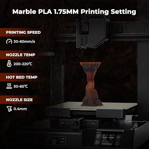 AMOLEN Marble PLA 3D Printer Filament 1.75mm Rainbow Rock 1KG - color: Rainbowc