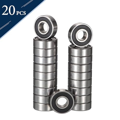 695-2RS Deep Groove Ball Bearings, ID 5mm x OD 13mm x Width 4mm Miniature Bearings, Double Rubber Sealed Ball Bearing Pre-Lubricated Chrome Steel Z2 Lever 20pcs - size: 695-2RS 5x13x4mm