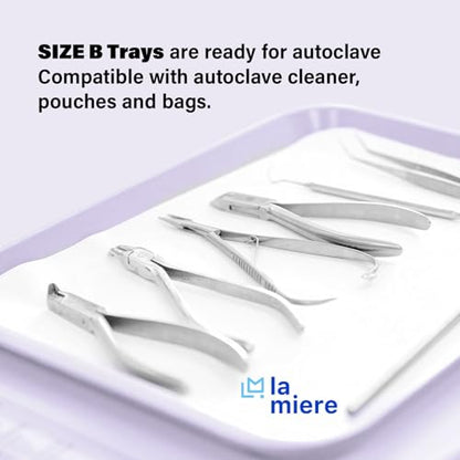 LA MIERE 1Pcs Autoclavable Dental Procedure Tray Lockable Set up Flat Trays Size B (Ritter),Plastic Instrument B-Lok Flat Trays, 13.25 x 9.75X 0.875 Inches (1, Gray Lilac) - color: Gray Lilac, size: 1