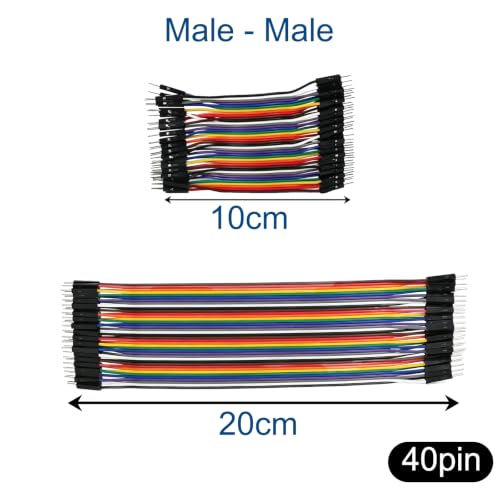 240pcs Dupont Wire Kit 10cm and 20cm, Breadboard Jumper Cables 40-Pin M-F/M-M/F-F, Solderless Prototyping Wires in Plastic Storage Box for Arduino Raspberry Pi Electronics Projects - size: 10+20cm 240PCS