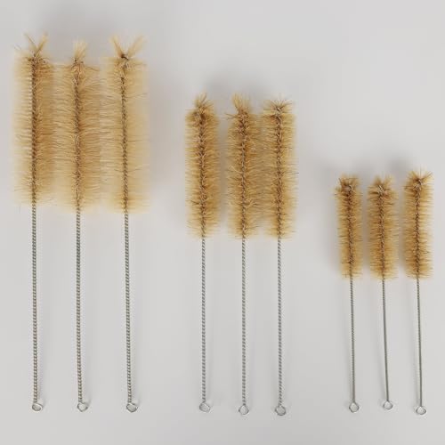 FunChem Test Tube Brush Set of 10, Large Size with Soft Bristles for Laboratory Glassware, Flasks, Beakers & Hard-to-Reach Tubes