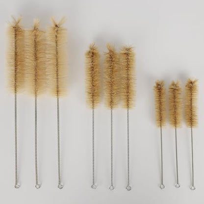 FunChem Test Tube Brush Set of 10, Large Size with Soft Bristles for Laboratory Glassware, Flasks, Beakers & Hard-to-Reach Tubes