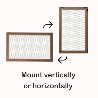 SOFE Chicken Wire White Framed Bulletin Boards, 18×29" Wood Grid Shelf - color: White
