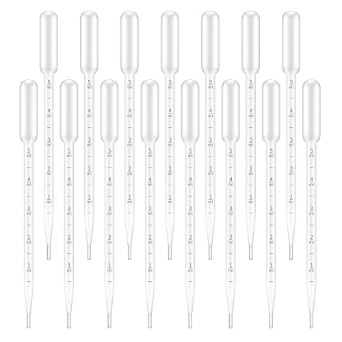 G2PLUS 100PCS 5ml Transfer Pipettes, Plastic Graduated Pipettes, Calibrated Disposable Dropper for Liquid, Essential Oils, Science Laboratory, Experiment, Make up Tool - size: 5ML