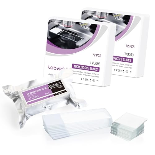 Ultra Clear Glass 144pcs Frosted Microscope Slides 200pcs Covers - color: 344pcs,Ultra White Frosted Slides
