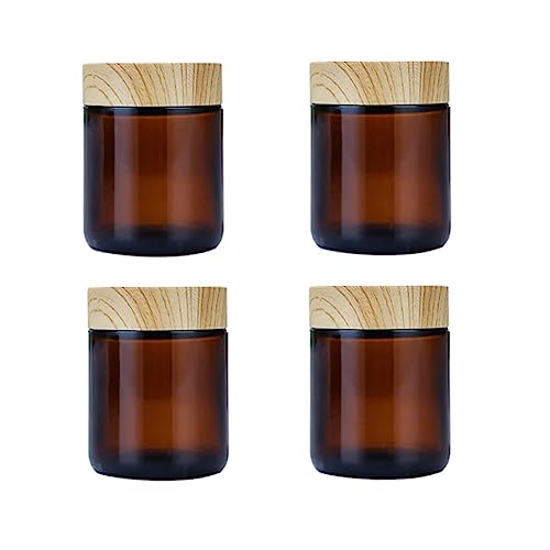 100g Glass Jars Cosmetic Container Jars,Refillable Empty Containers - color: Brown