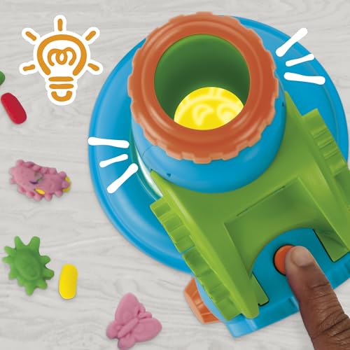 Play-Doh Light & Look Microscope for Kids, Electronic Preschool Toys for Girls & Boys, 9 Accessories & 5 Colors, Back to School Gifts, Ages 3+