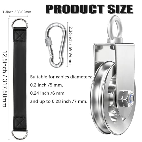 GardenNow Silent Gym Cable Pulley Wheel for Home DIY Gym Pulley System, Upgraded Heavy-Duty Bracket, 3.54 in/90 mm Gym Pulley for Maximum 660LBS Load, Compatible with LAT Pulldown& Cable Exercises - color: silver, size: 4