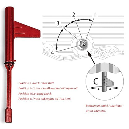 4PCS/Set Car Transmission Fill Tool, Vehicle Transmission Fluid Oil Filling Adapter Kit, Automotive Oil Change Tool Accessories, Compatible with 725.0 9G-Tronic 9-Speed (Red) - color: Red