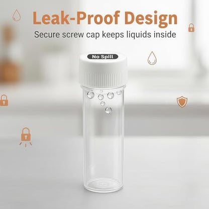 12Pcs 25ml Plastic Test Tubes with Caps – 24x85mm Clear Flat Test Tubes for Lab, Bath Salts, Candy Storage, Beads Display, Party Decoration & Sample Testing